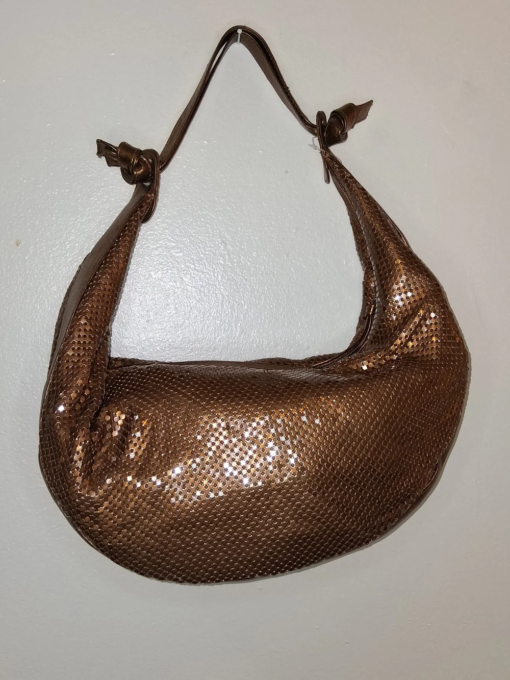 Metallic Brown Sequin Hobo Bag